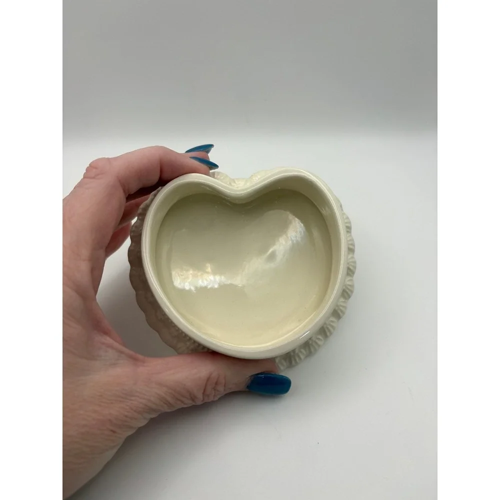 Heart Shaped Trinket Box Floral Decorative Ceramic Keepsake Jewelry Ring Holder
